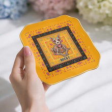 Load image into Gallery viewer, Personalized Sugar Skull Jewelry Dish Custom Name Ring Holder for Dog Lovers

