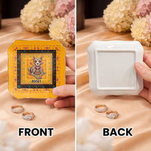 Load image into Gallery viewer, Personalized Sugar Skull Jewelry Dish Custom Name Ring Holder for Dog Lovers
