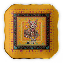Load image into Gallery viewer, Personalized Sugar Skull Jewelry Dish Custom Name Ring Holder for Dog Lovers
