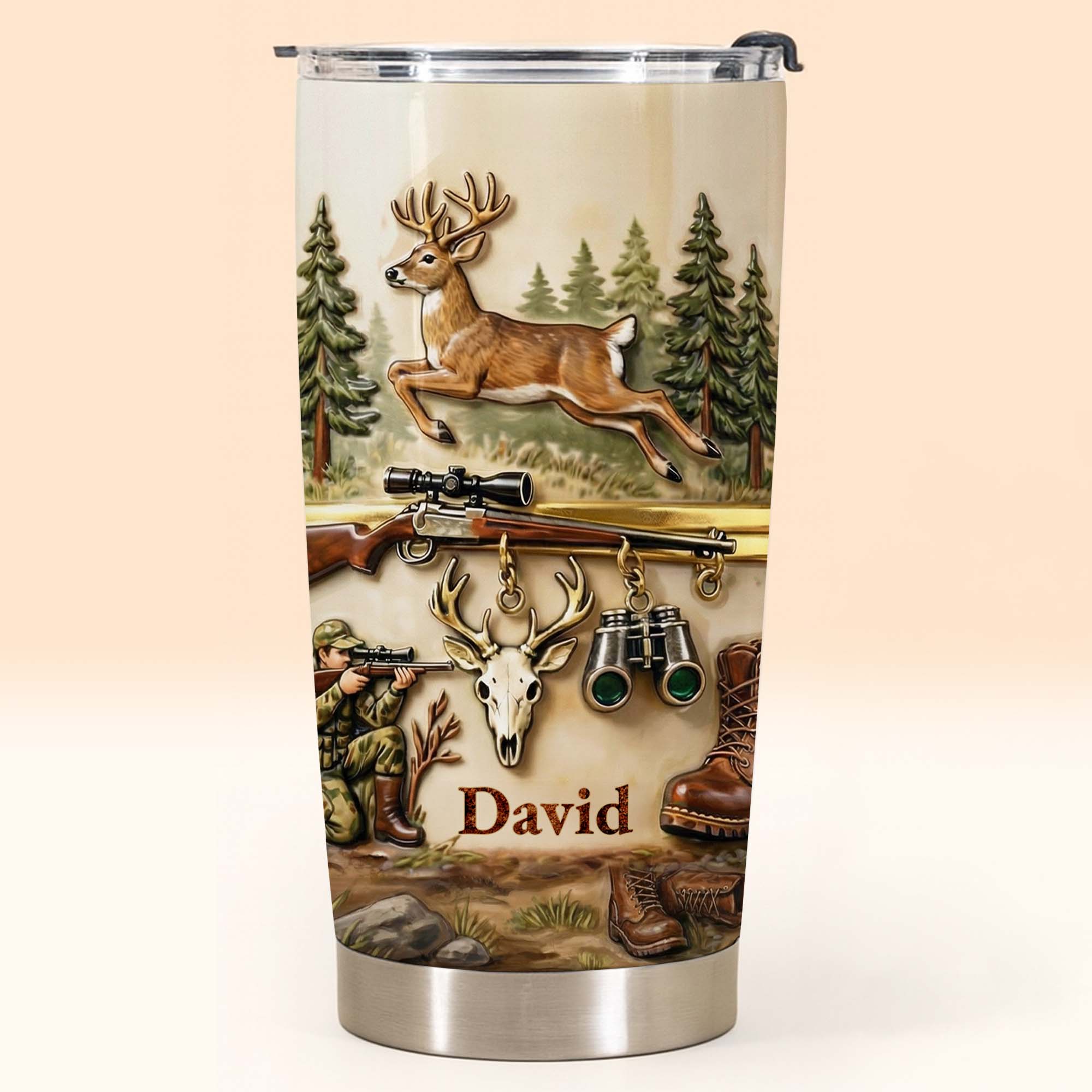 Personalized Hunting Tumbler Custom Name Gift for Dad 20oz