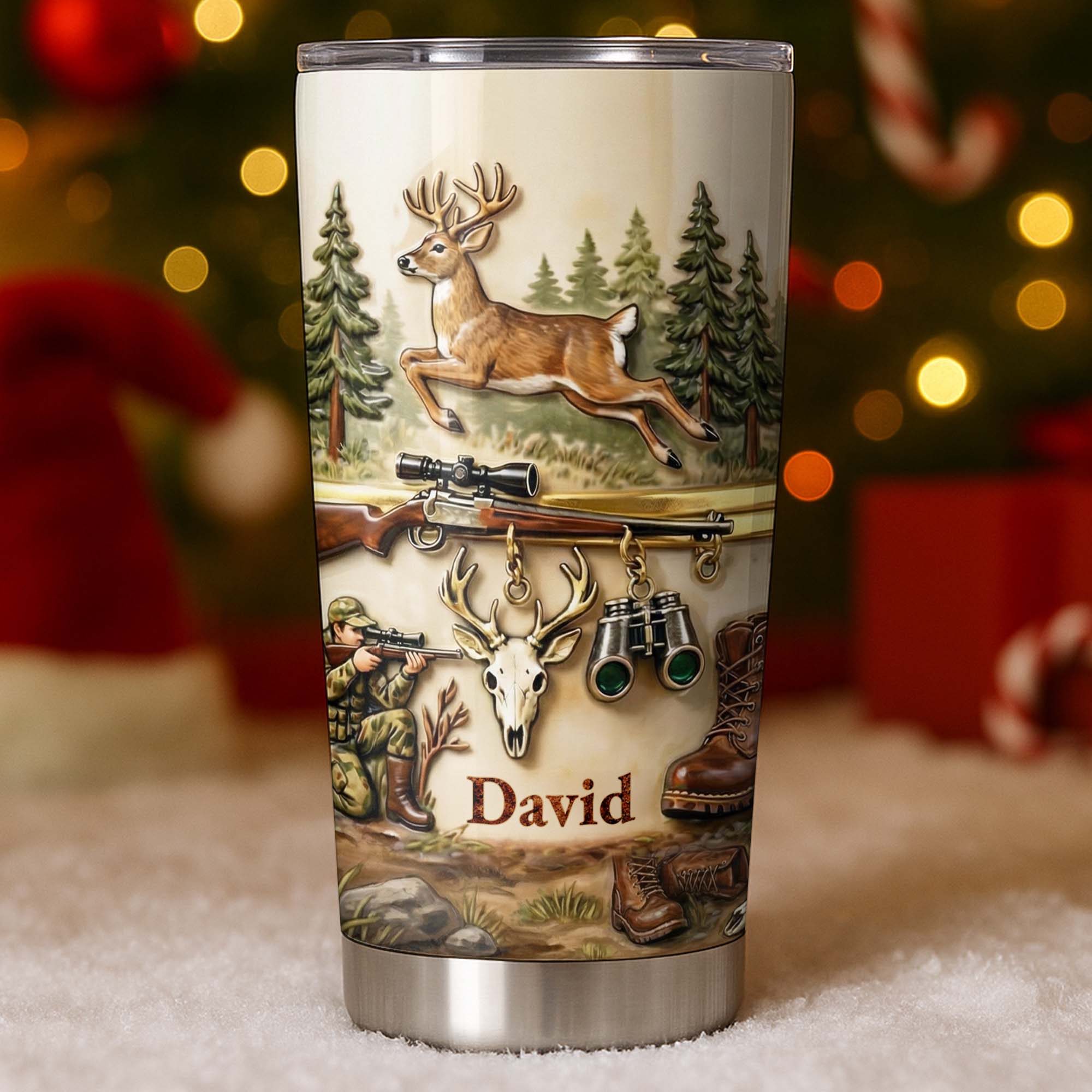 Personalized Hunting Tumbler Custom Name Gift for Dad 20oz