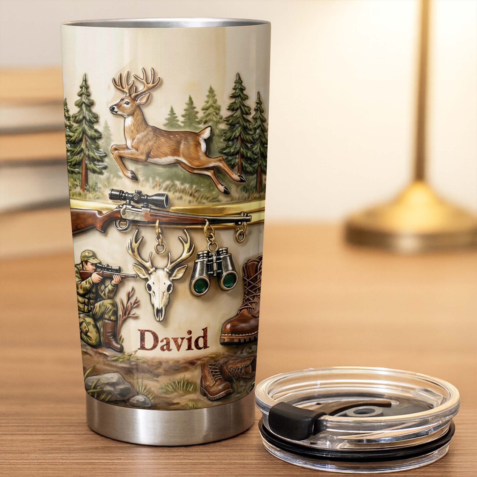 Personalized Hunting Tumbler Custom Name Gift for Dad 20oz