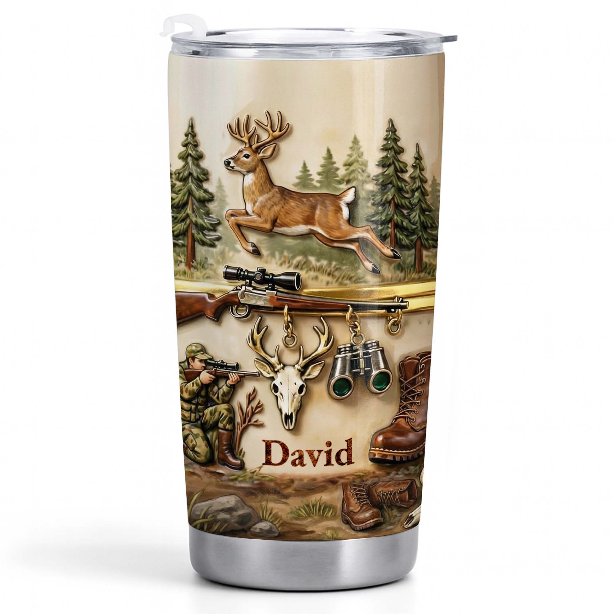 Personalized Hunting Tumbler Custom Name Gift for Dad 20oz