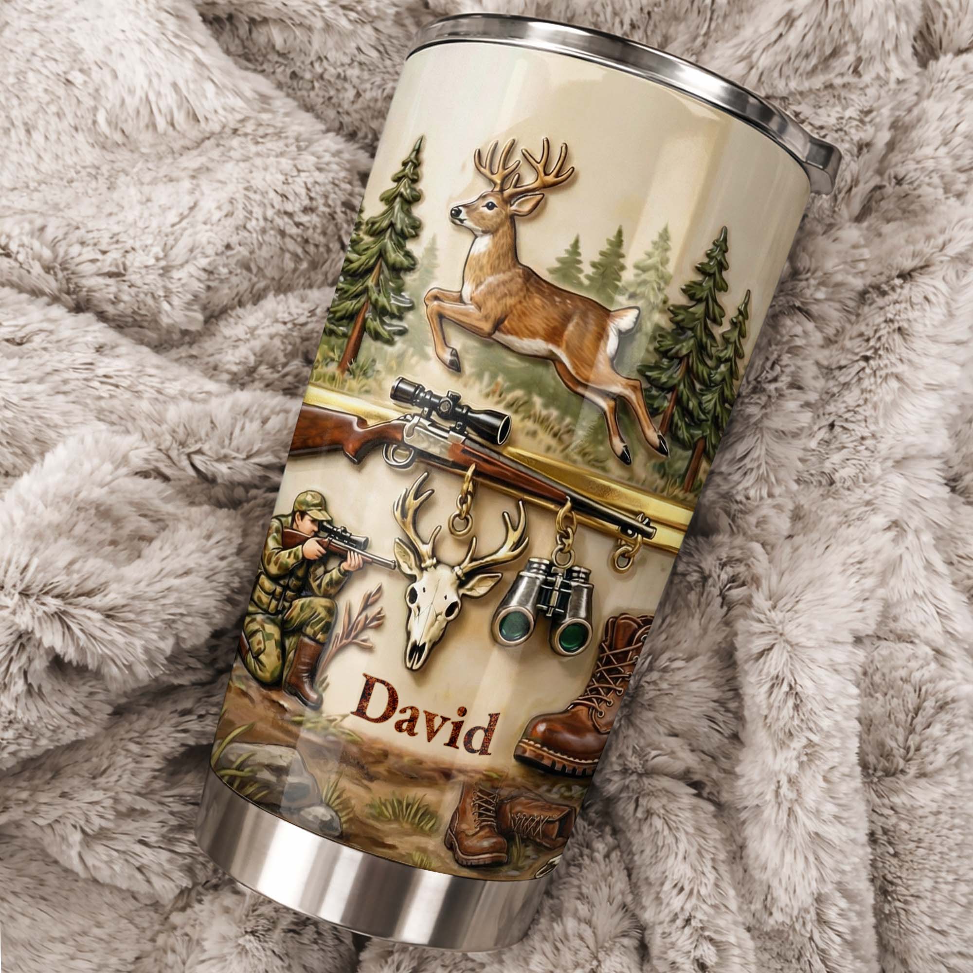 Personalized Hunting Tumbler Custom Name Gift for Dad 20oz