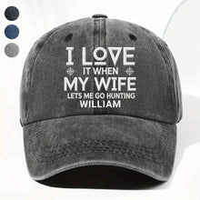 Load image into Gallery viewer, Personalized Washed Denim Cap Custom Name Gift for Dad
