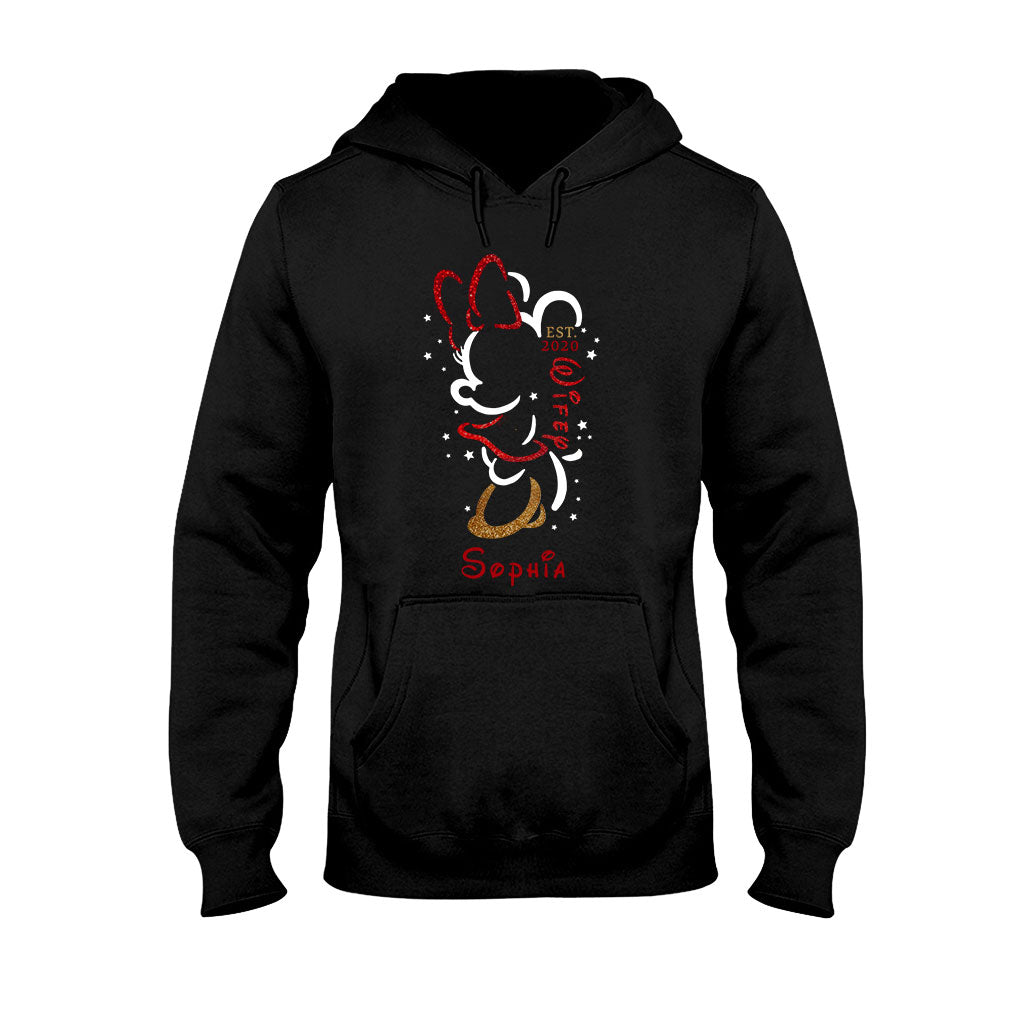 Personalized Couple T-Shirt and Hoodie Set with Names for Anniversary Gift