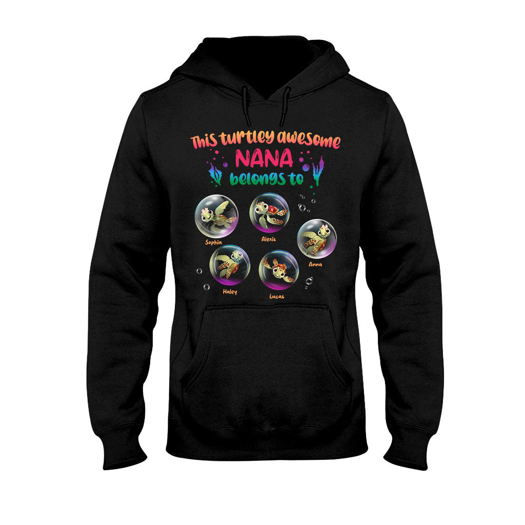 Personalized Turtley Awesome Nana T-shirt Custom Family Gift