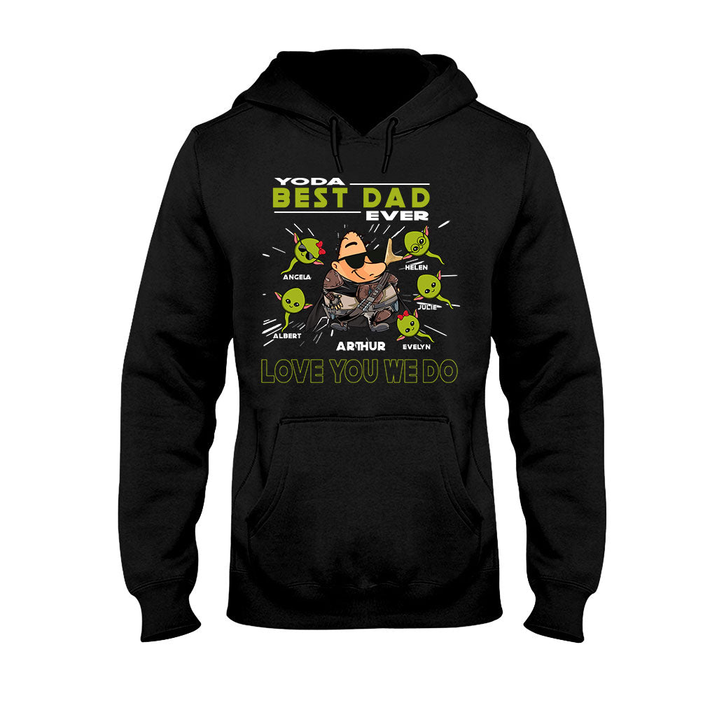 Personalized Yoda Best Dad Ever T-Shirt Hoodie Custom Names Gift