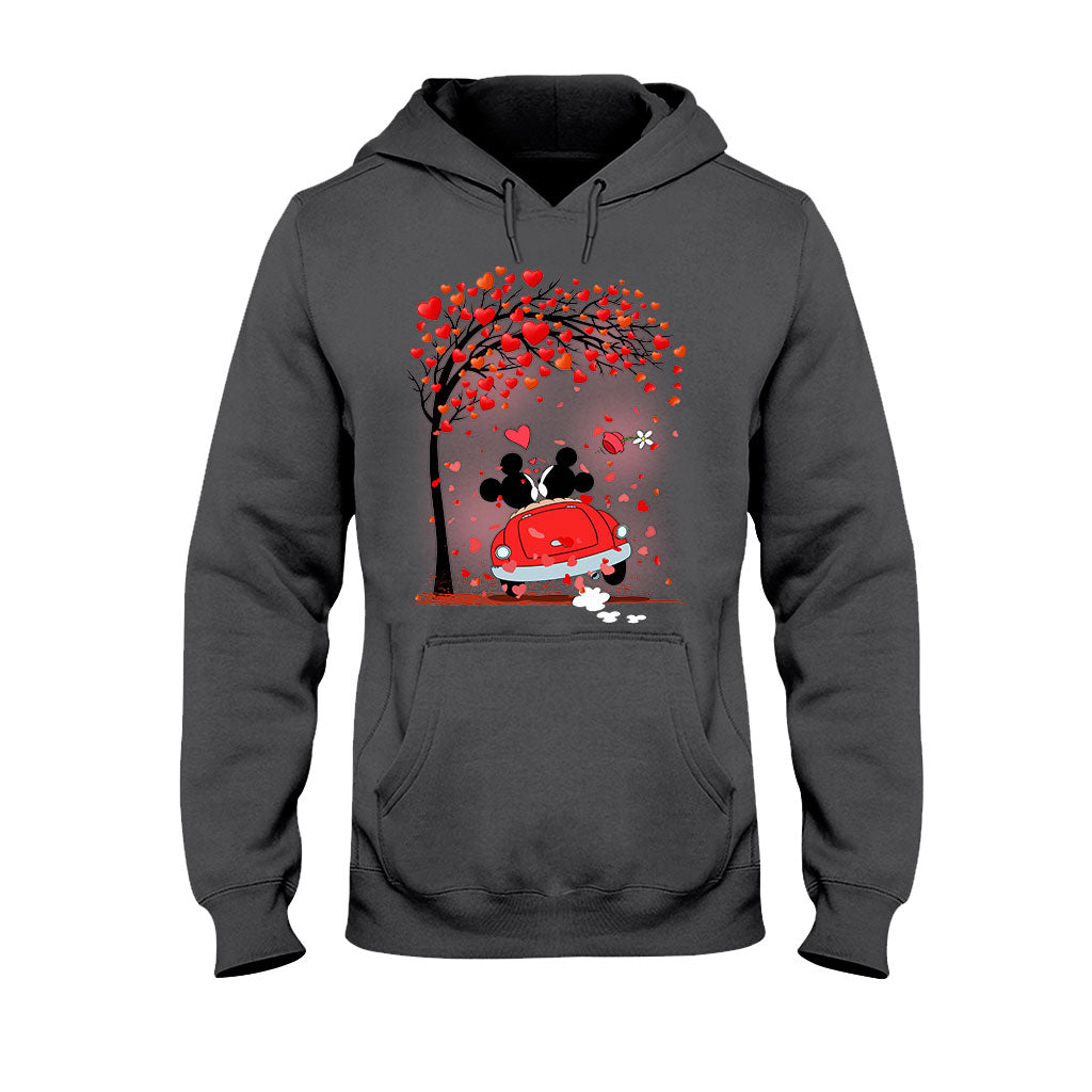 Personalized Couple T-Shirt & Hoodie with Heart Design for Valentine’s Day