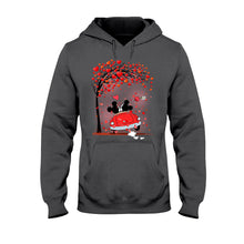 Load image into Gallery viewer, Personalized Couple T-Shirt &amp; Hoodie with Heart Design for Valentine’s Day
