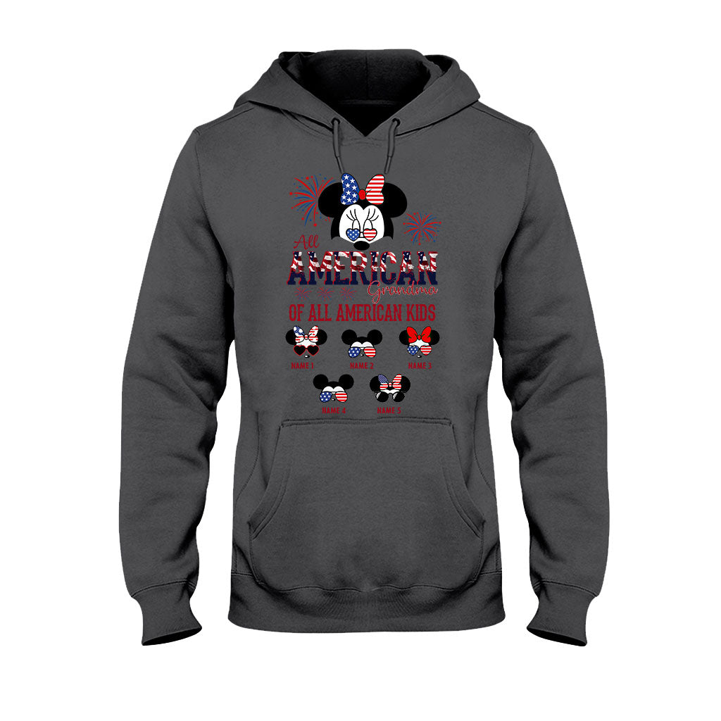 Personalized All American Grandma T-Shirt Hoodie Custom Names Gift