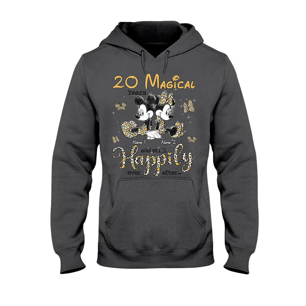 Personalized Couple T-shirt and Hoodie with Custom Names for Anniversary