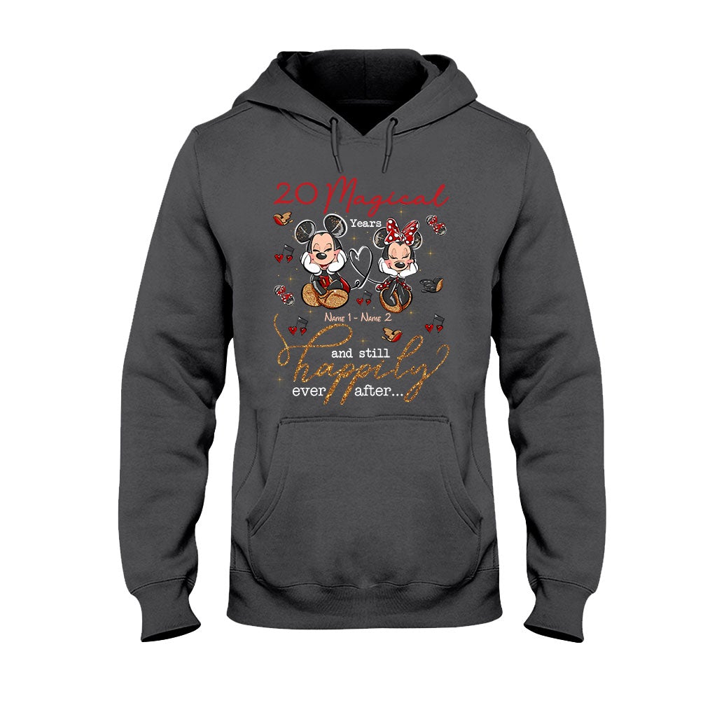 Personalized Couple T-shirt and Hoodie with Names for Anniversary Gift