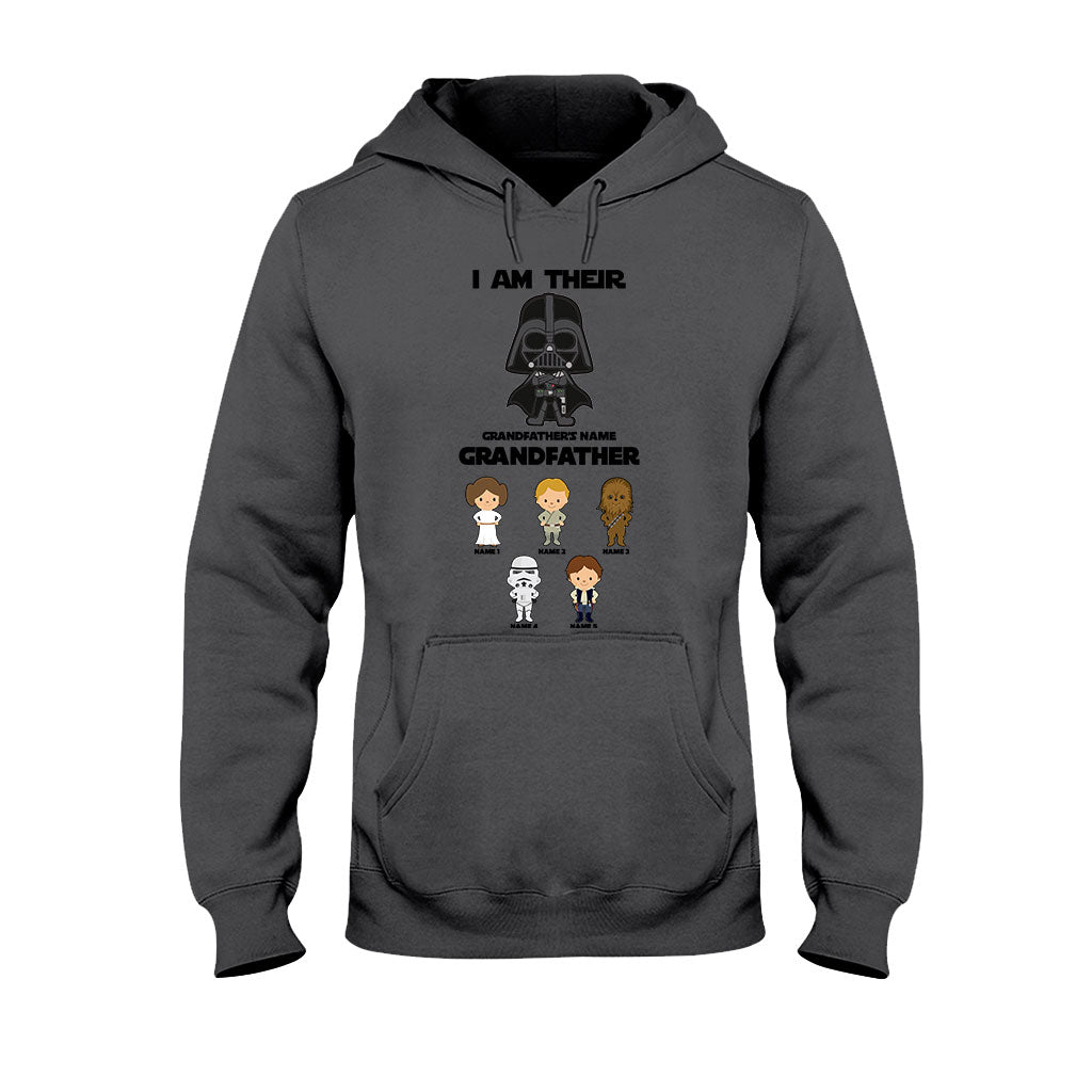 Personalized Father's Day T-shirt with Custom Names & Darth Vader Design