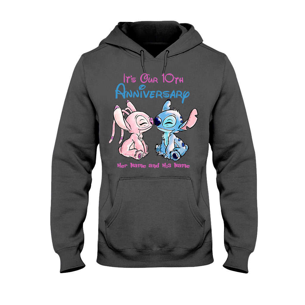 Personalized Anniversary T-Shirt & Hoodie Custom Names Gift for Couples