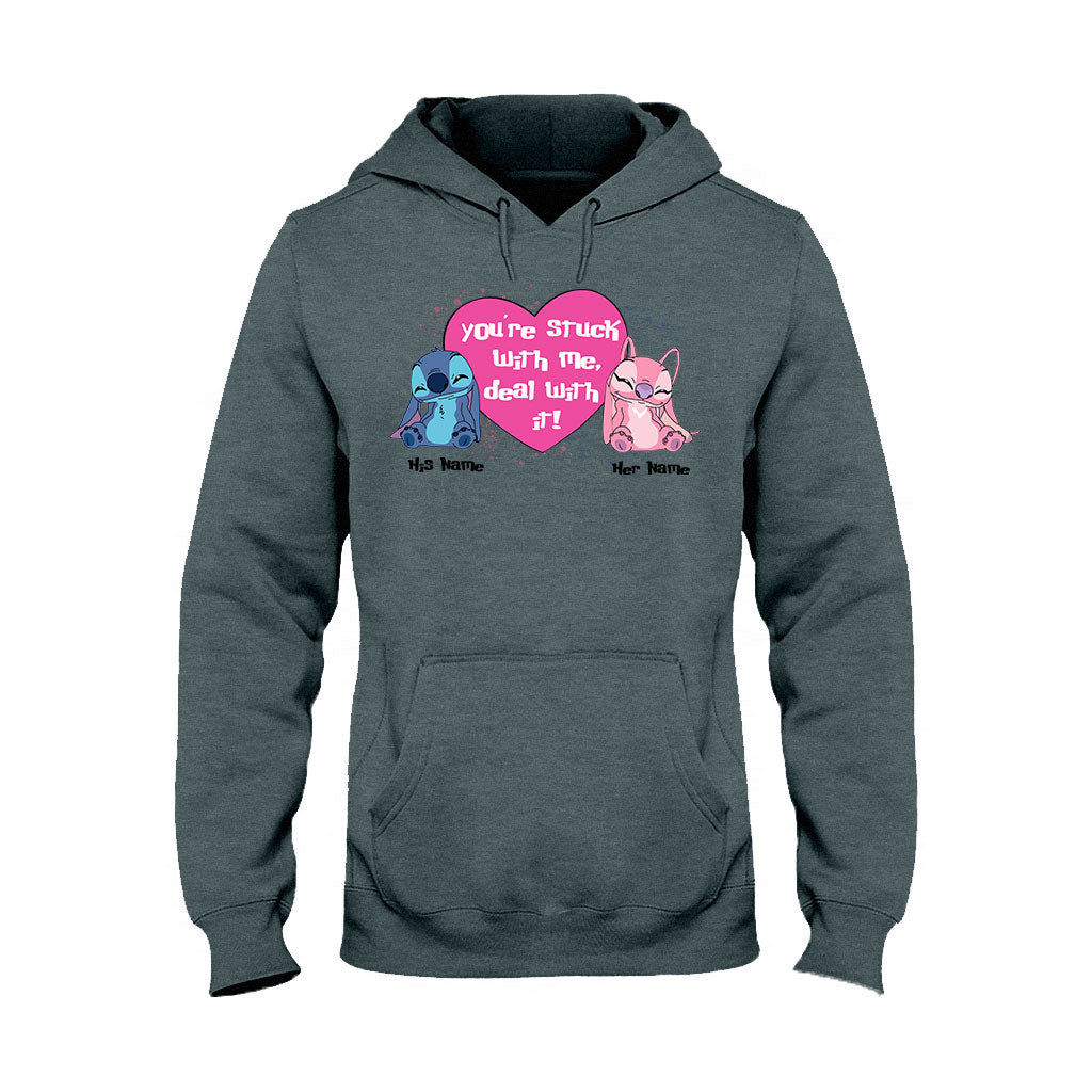Personalized Couple T-shirt and Hoodie You're Stuck With Me Gift
