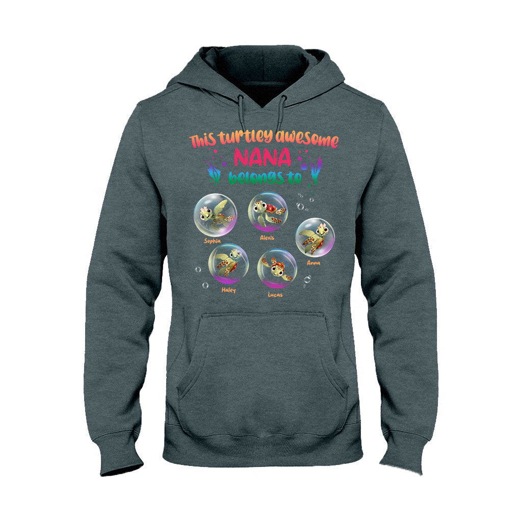 Personalized Turtley Awesome Nana T-shirt Custom Family Gift