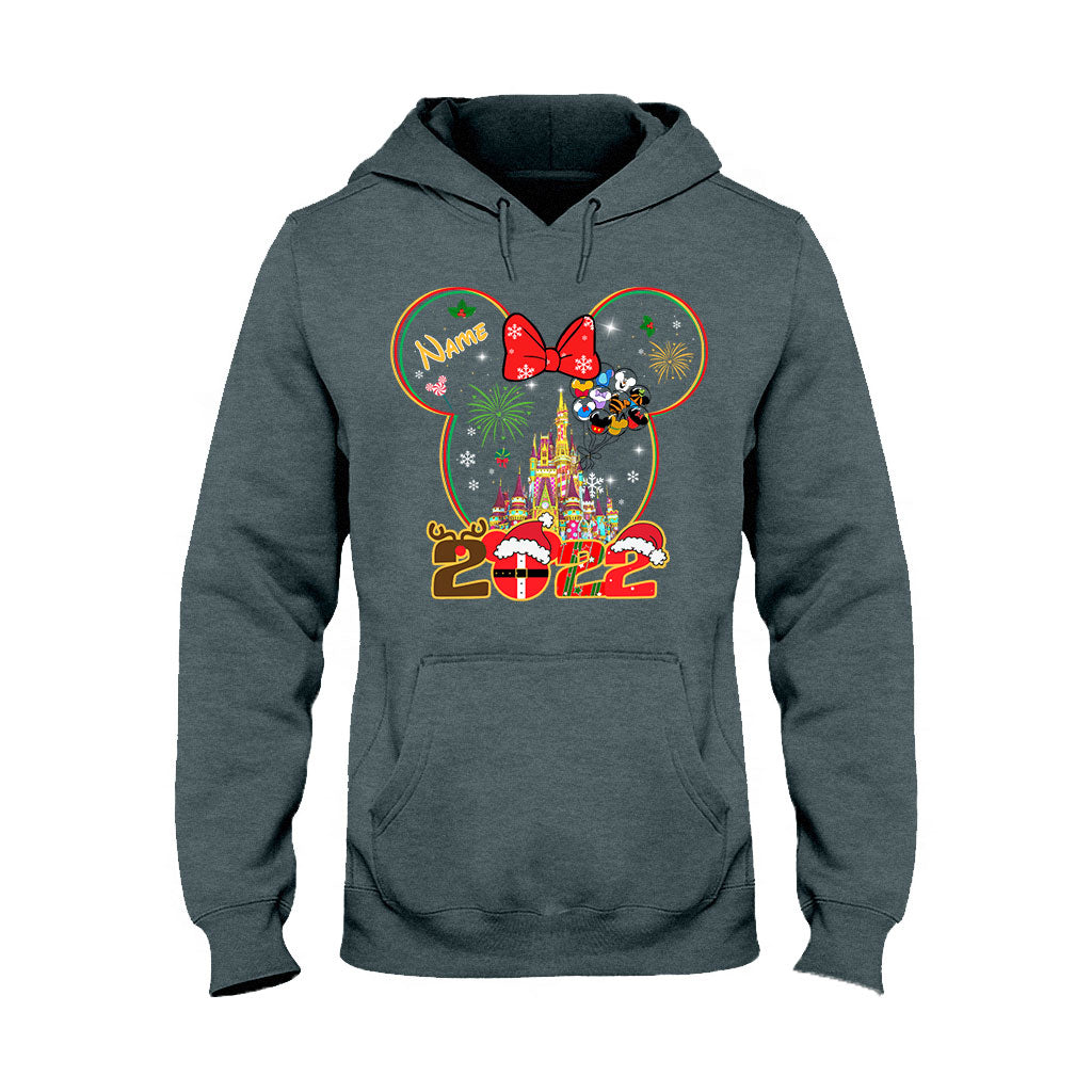 Personalized Christmas Mouse T-shirt & Hoodie for Kids - Custom Name Gift