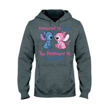 Load image into Gallery viewer, Personalized Couple T-shirt &amp; Hoodie Connected To Love Gift
