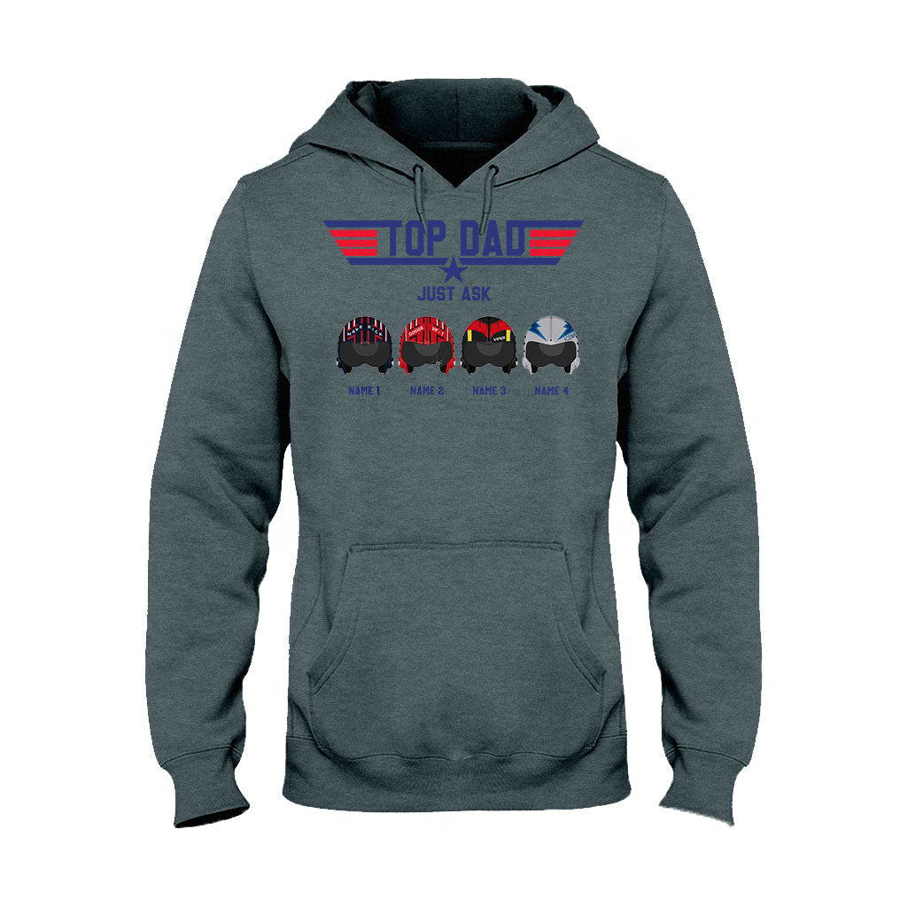Personalized Top Dad T-shirt & Hoodie Custom Names Gift for Father's Day