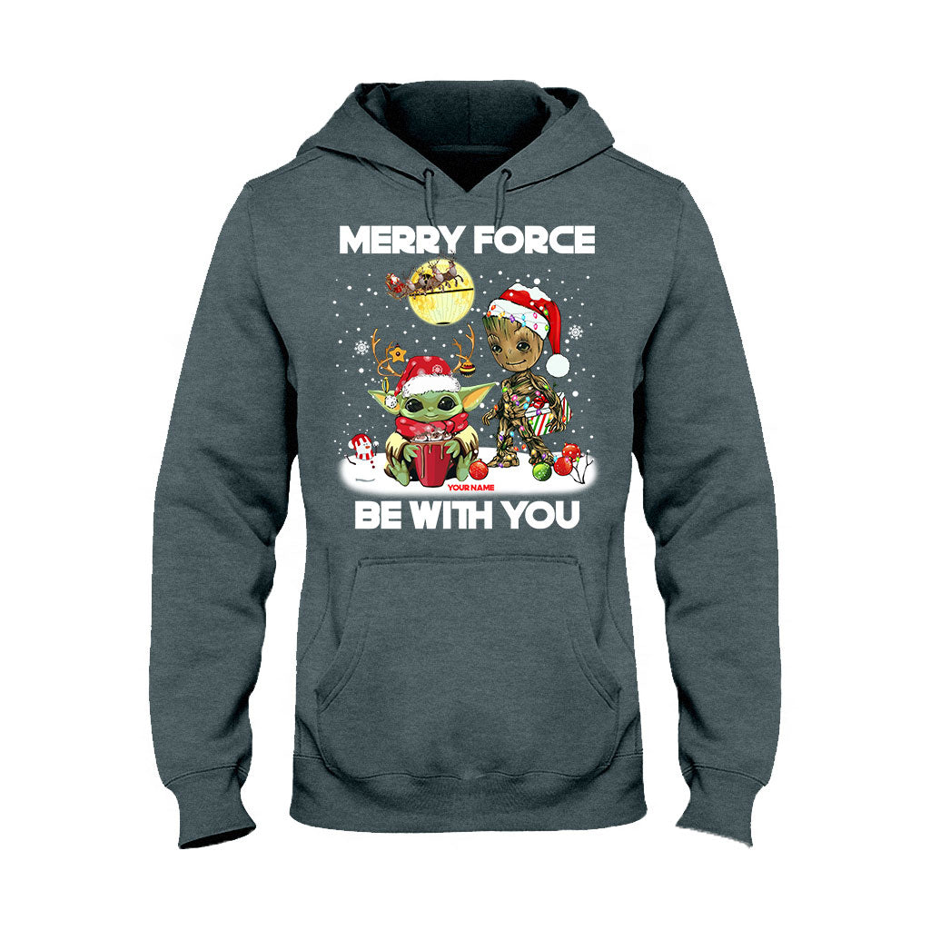 Personalized Merry Force Be With You Christmas T-shirt & Hoodie Gift