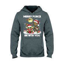 Load image into Gallery viewer, Personalized Merry Force Be With You Christmas T-shirt &amp; Hoodie Gift
