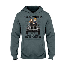 Load image into Gallery viewer, Personalized Couple Car T-Shirt and Hoodie with Custom Names | Engagement, Valentine's Day, Anniversary Gift
