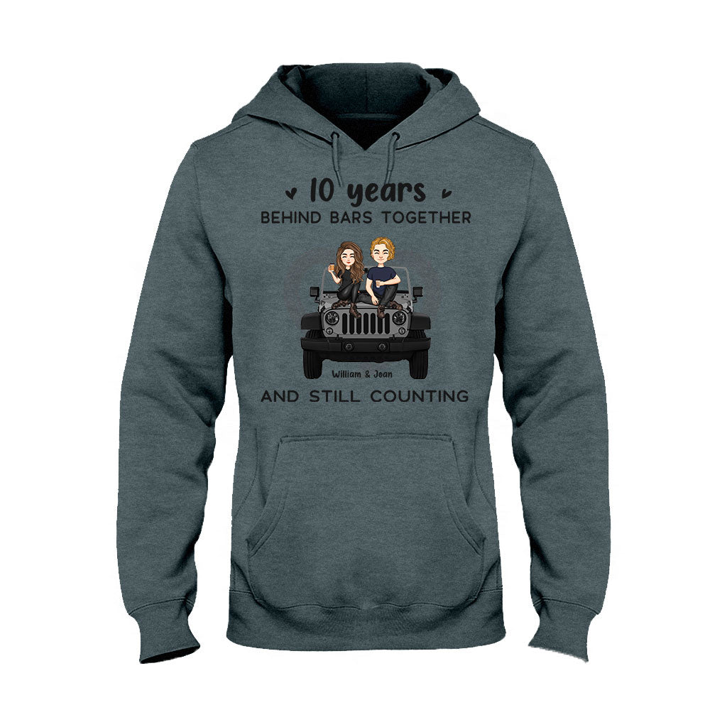 Personalized Couple T-shirt & Hoodie 10 Years Behind Bars Gift