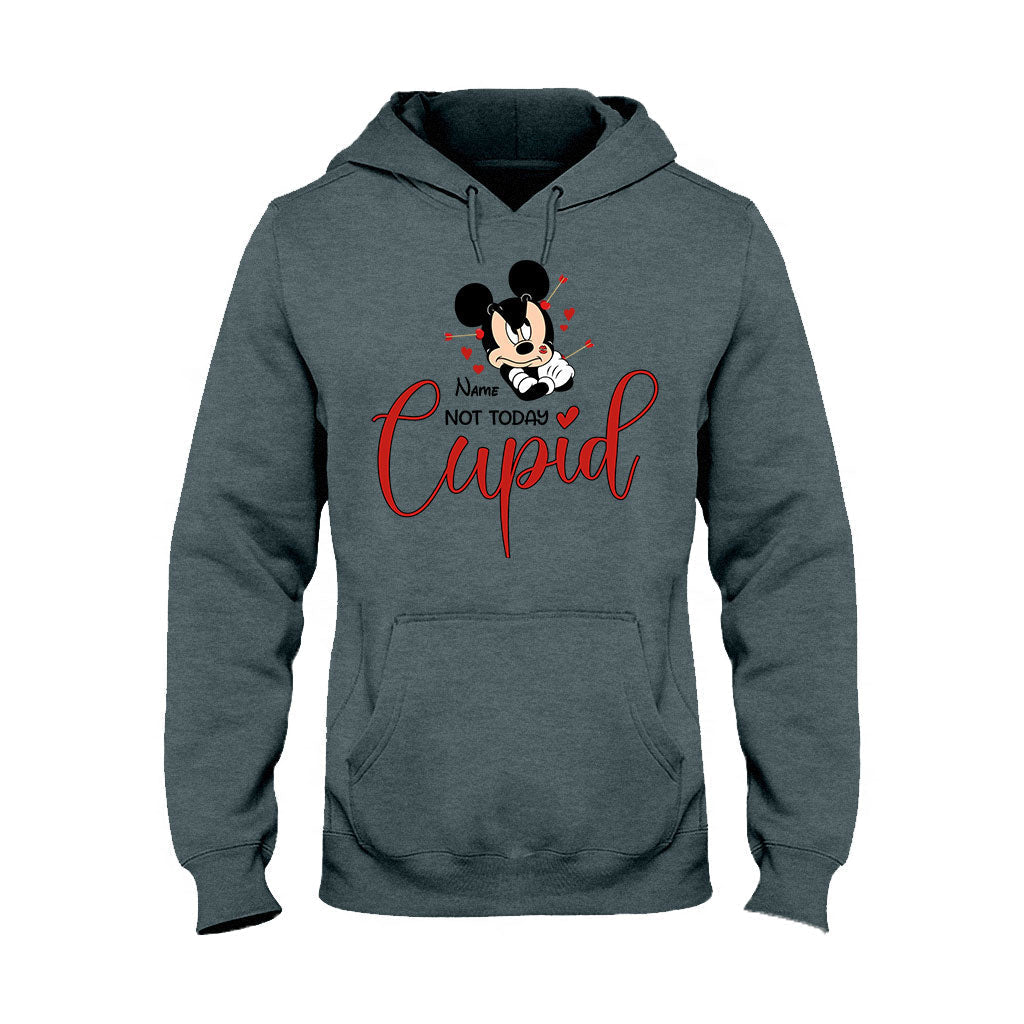 Personalized 'Not Today Cupid' T-shirt & Hoodie for Her - Custom Name Gift