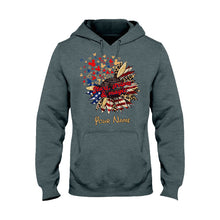 Load image into Gallery viewer, Personalized Independence Day T-Shirt &amp; Hoodie with American Flag Design
