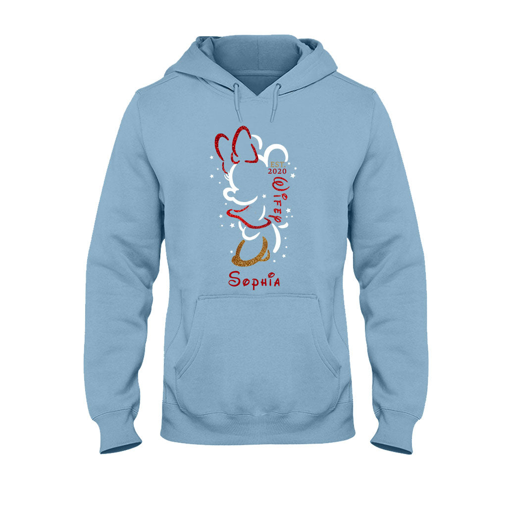 Personalized Couple T-Shirt and Hoodie Set with Names for Anniversary Gift