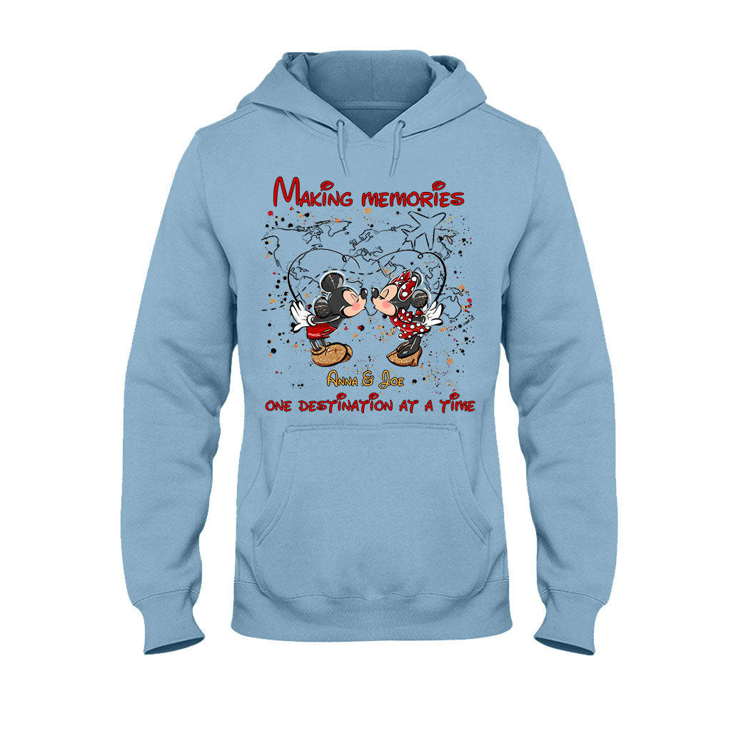 Personalized Mickey Mouse T-Shirt & Hoodie with Custom Names for Couples