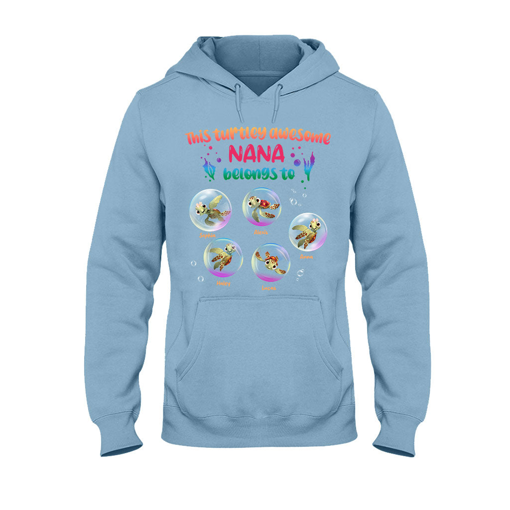 Personalized Turtley Awesome Nana T-shirt Custom Family Gift