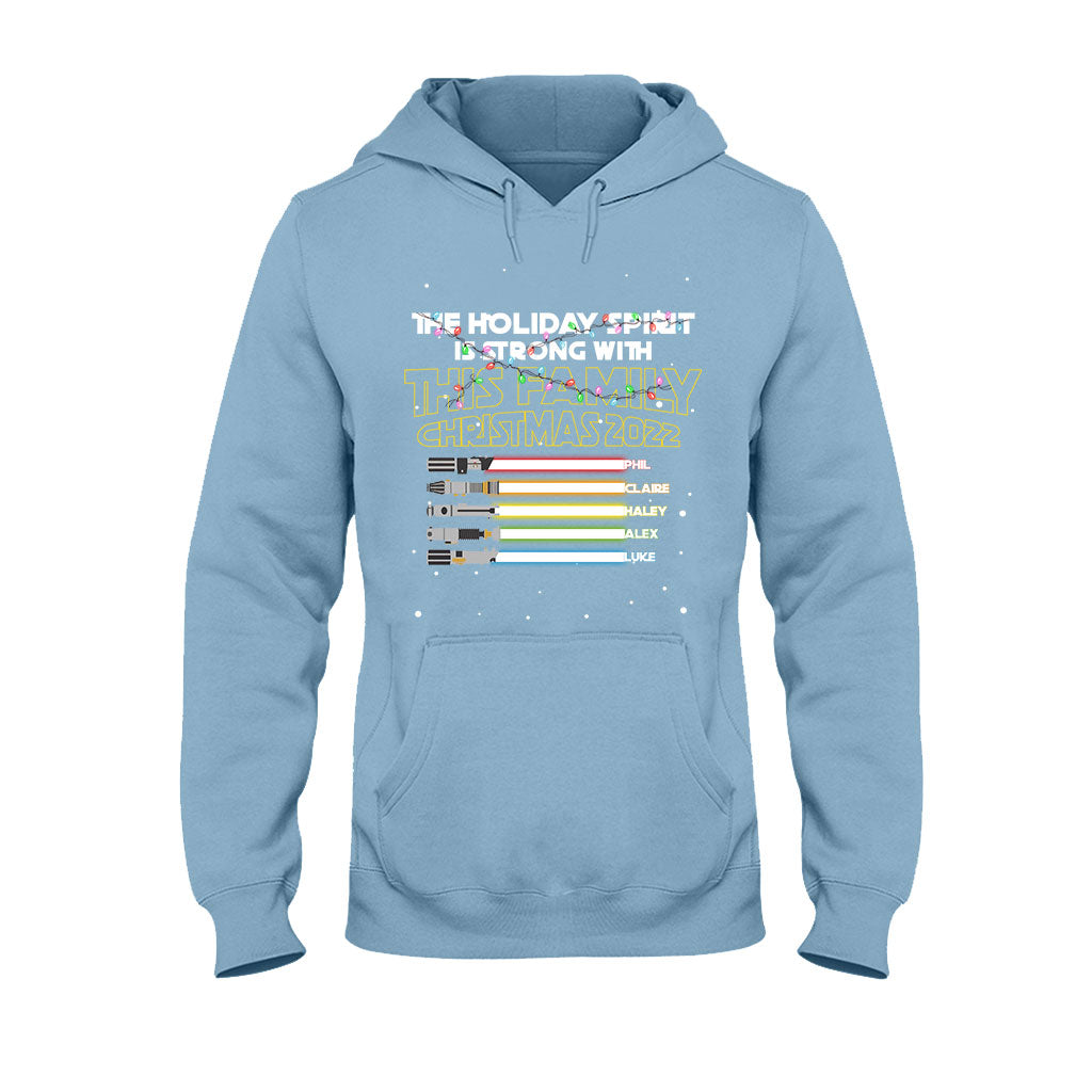 Personalized Christmas Family T-Shirt with Holiday Spirit Design