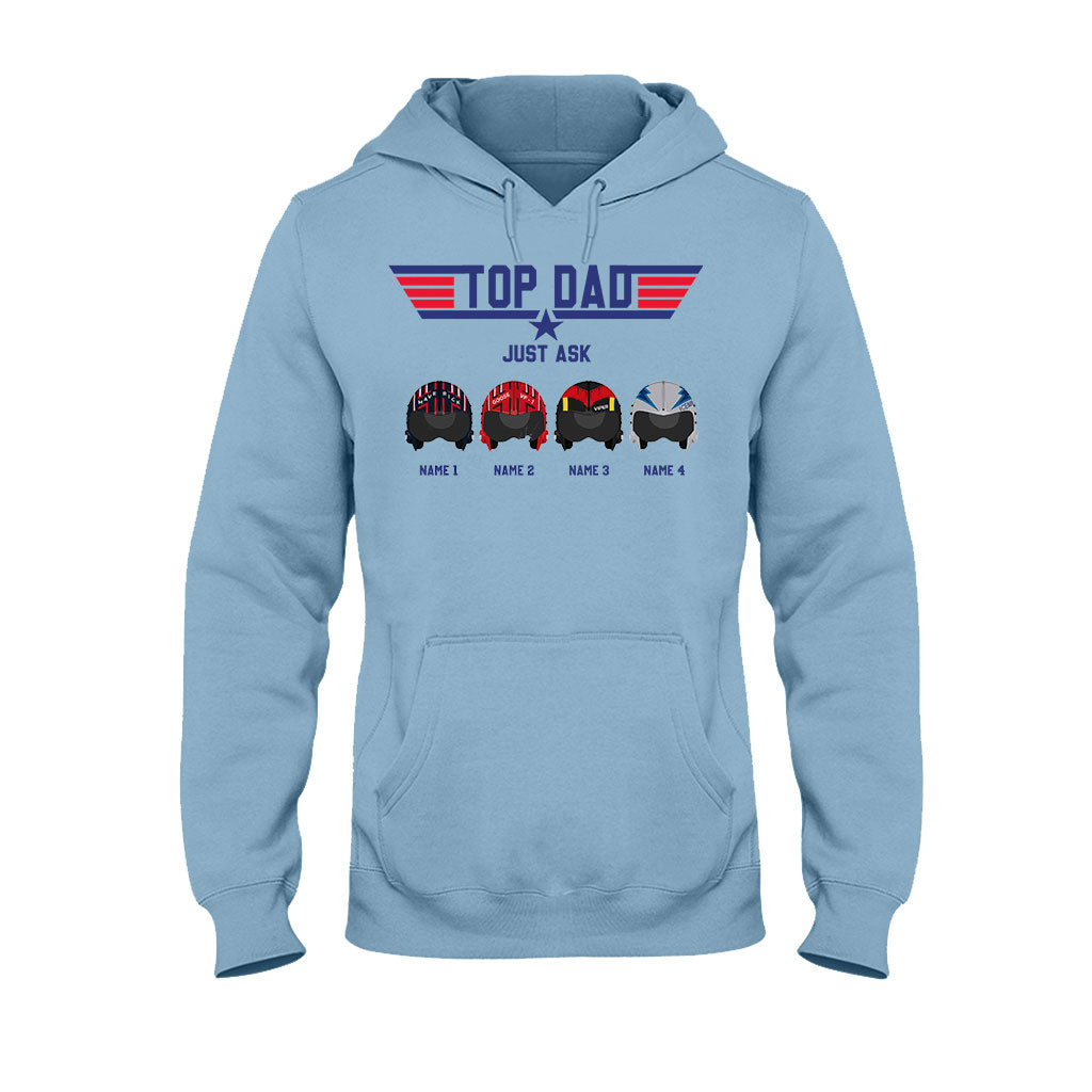 Personalized Top Dad T-shirt & Hoodie Custom Names Gift for Father's Day