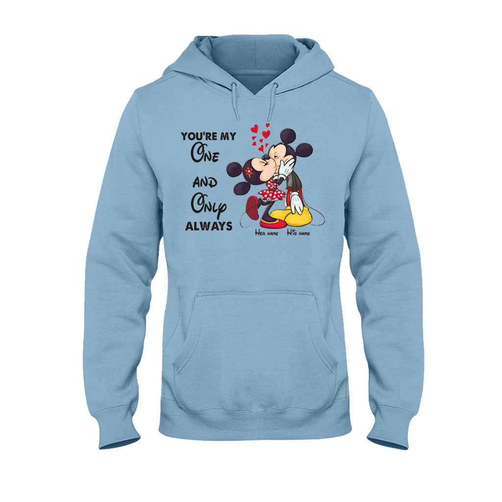 Personalized Couple T-shirt & Hoodie with Mickey Design | Custom Names Gift