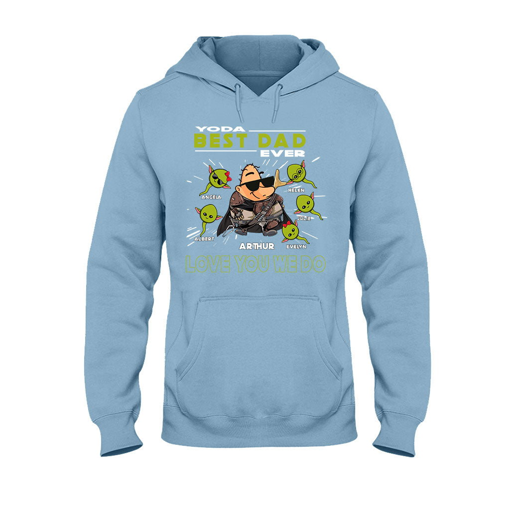 Personalized Yoda Best Dad Ever T-Shirt Hoodie Custom Names Gift