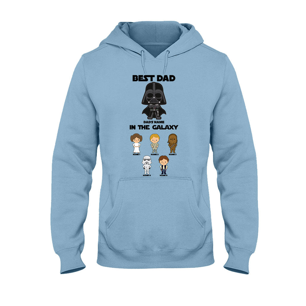 Personalized Best Dad In The Galaxy T-Shirt & Hoodie Gift for Father's Day