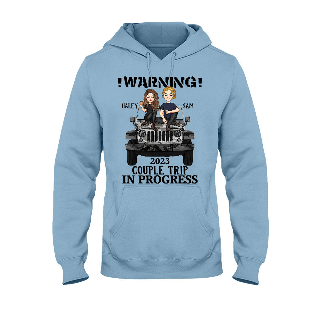 Personalized Couple Car T-Shirt and Hoodie with Custom Names | Engagement, Valentine's Day, Anniversary Gift