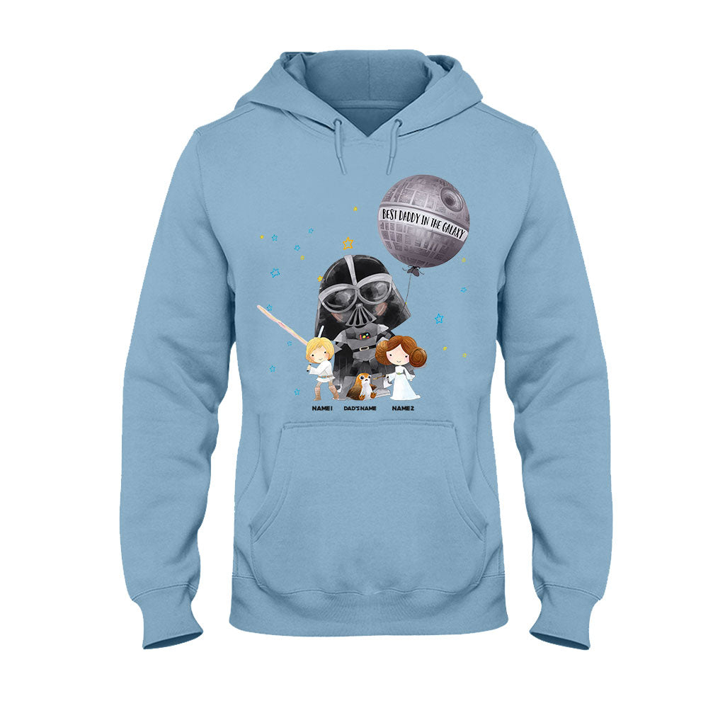 Personalized Best Dad in the Galaxy T-Shirt & Hoodie for Father's Day