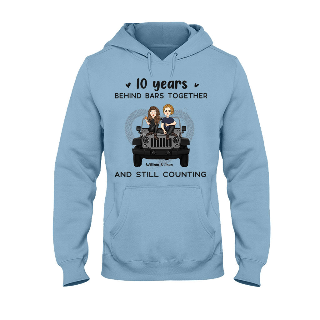 Personalized Couple T-shirt & Hoodie 10 Years Behind Bars Gift