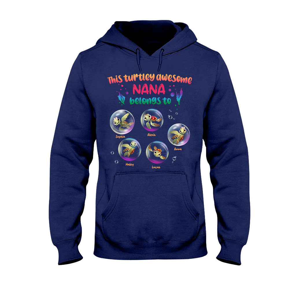 Personalized Turtley Awesome Nana T-shirt Custom Family Gift