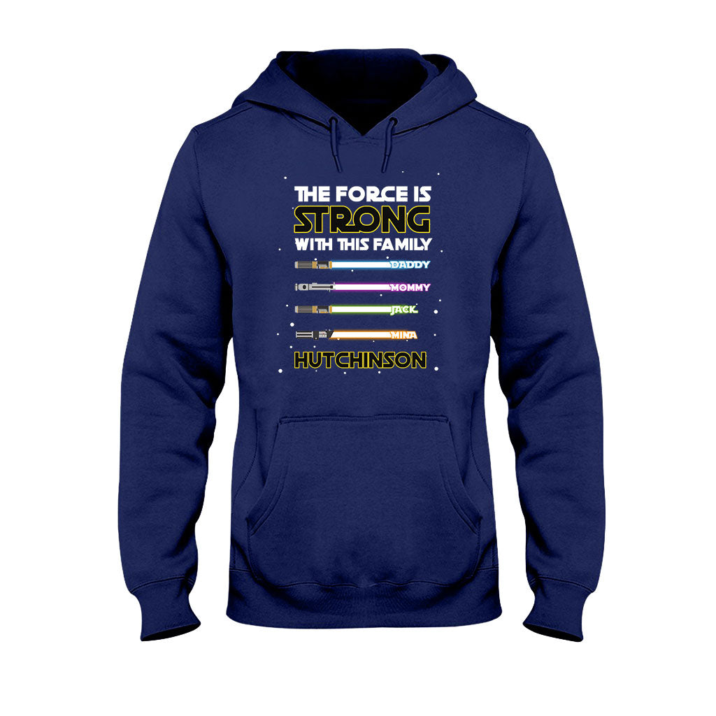 Personalized Family T-Shirt Custom Name The Force Is Strong Gift