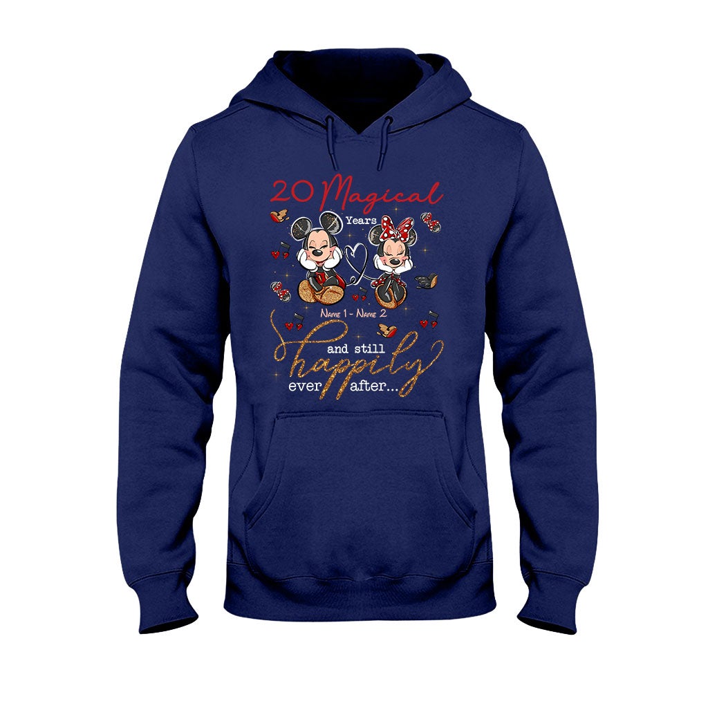 Personalized Couple T-shirt and Hoodie with Names for Anniversary Gift