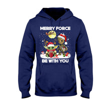 Load image into Gallery viewer, Personalized Merry Force Be With You Christmas T-shirt &amp; Hoodie Gift

