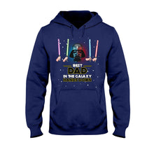 Load image into Gallery viewer, Personalized Best Dad in the Galaxy T-shirt &amp; Hoodie Gift
