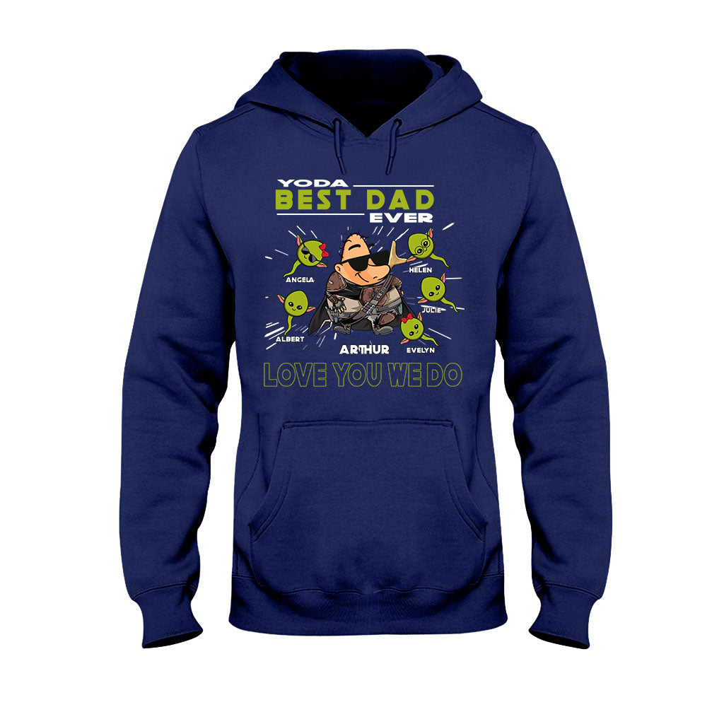 Personalized Yoda Best Dad Ever T-Shirt Hoodie Custom Names Gift