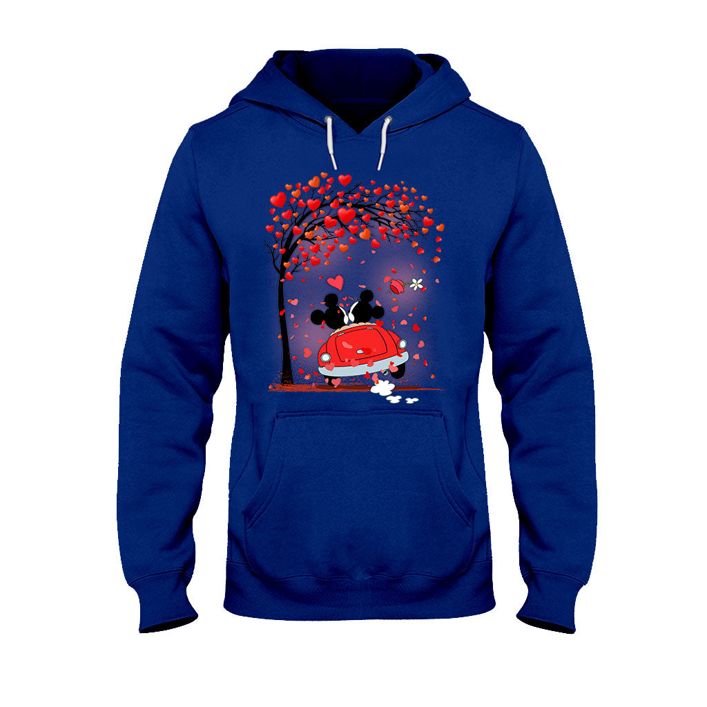 Personalized Couple T-Shirt & Hoodie with Heart Design for Valentine’s Day
