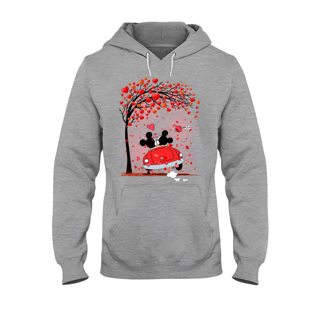 Personalized Couple T-Shirt & Hoodie with Heart Design for Valentine’s Day