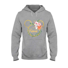 Load image into Gallery viewer, Personalized Floral Mouse Ears T-Shirt for Grandma - Custom Nana Gift
